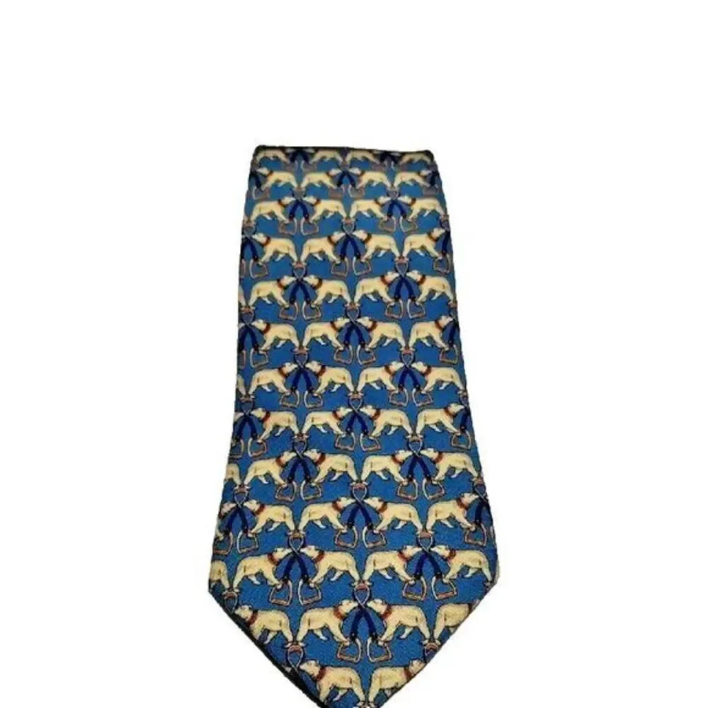 Brooks Brothers Makers Silk Hand Made Animal Print Imported Fabric Suit‎ Necktie